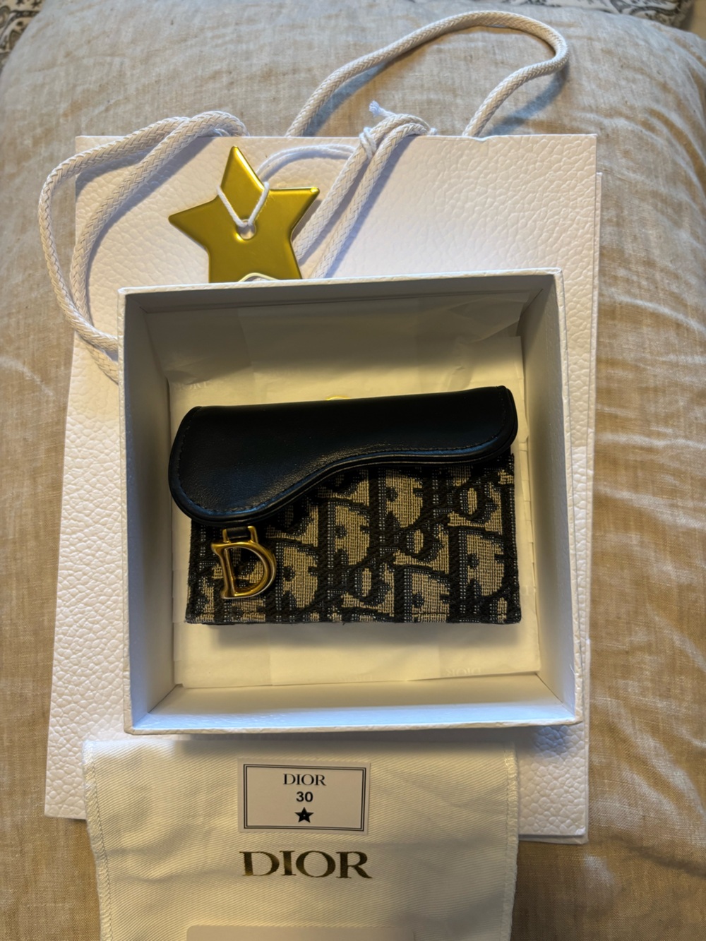 Dior saddle flap card holder